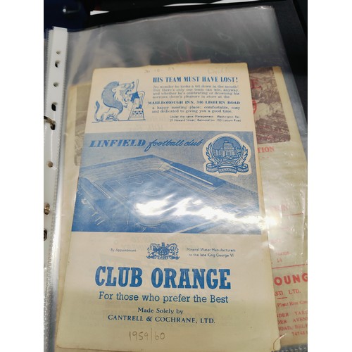 46 - FOLDER OF EARLY IRISH LEAGUE PROGRAMMES