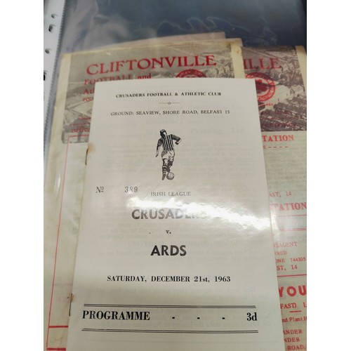 46 - FOLDER OF EARLY IRISH LEAGUE PROGRAMMES