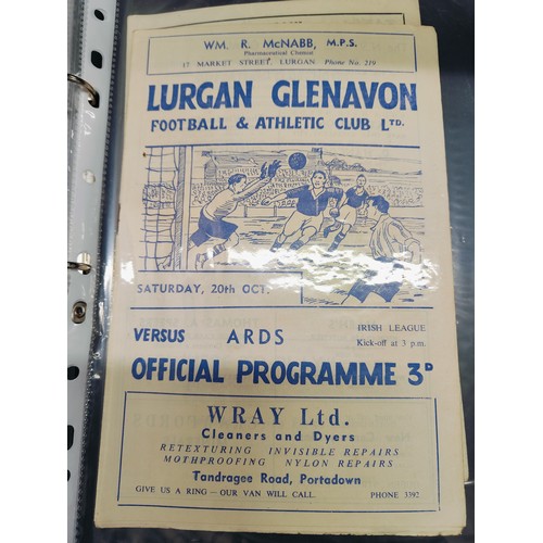 46 - FOLDER OF EARLY IRISH LEAGUE PROGRAMMES