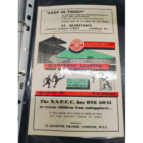 46 - FOLDER OF EARLY IRISH LEAGUE PROGRAMMES