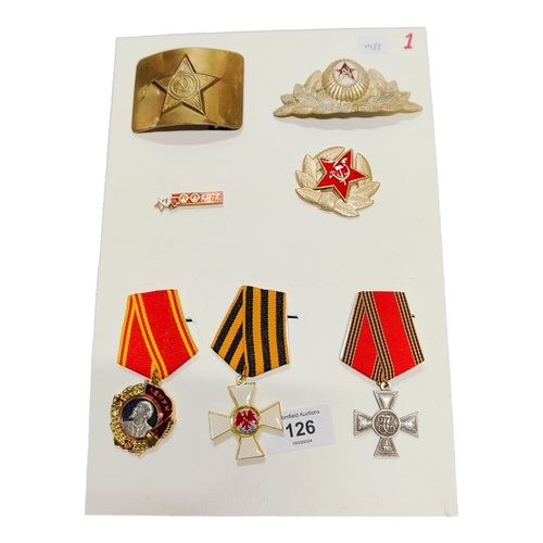 126 - RUSSIAN BADGES AND MEDALS