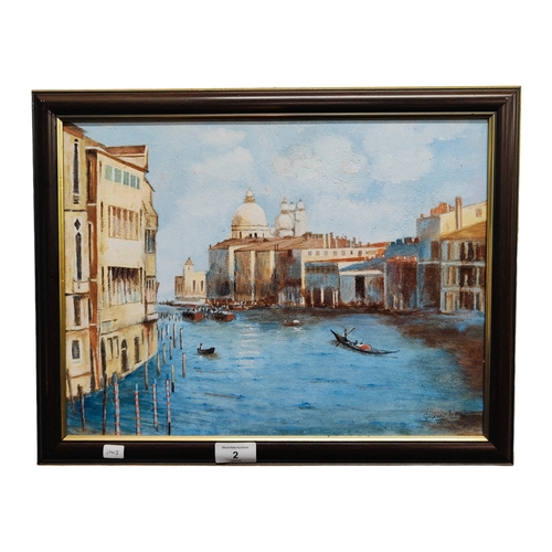 2 - OIL ON BOARD BY GILBERT MARTIN - THE GRAND CANAL