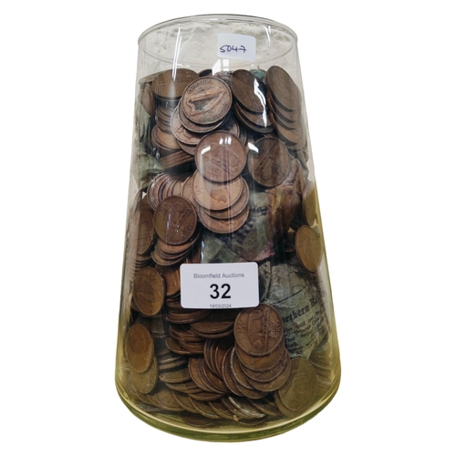 32 - JAR OF COINS