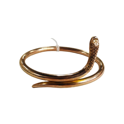 395 - ANTIQUE ROSE GOLD SNAKE BANGLE 14.5 GRAMS