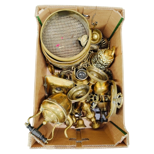 42 - LARGE BOX OF BRASSWARE