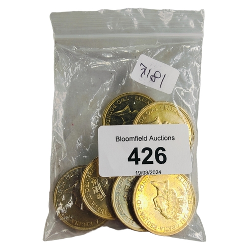 426 - 6 TWO-POUND COINS: 1989