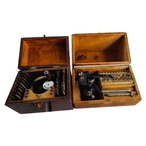 438 - 2 ANTIQUE WATCH MAKERS JEWELL SETTING SETS