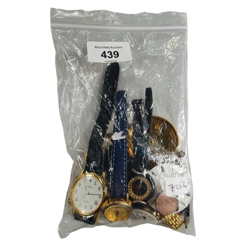 439 - BAG OF WATCH PARTS AND VINTAGE WATCHES