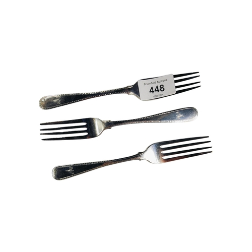 448 - 3 DESSERT FORKS: DUBLIN 1806