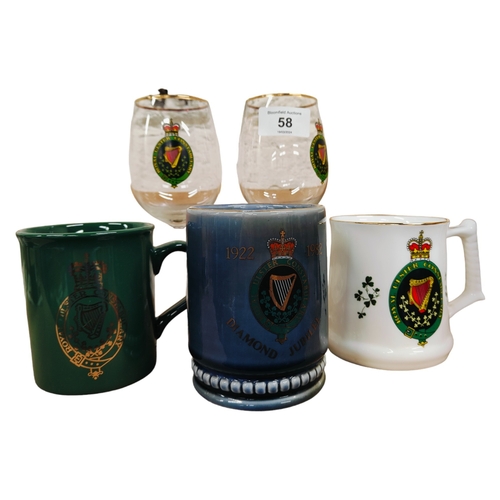 58 - QUANTITY OF ROYAL ULSTER CONSTABULARY (R.U.C) CUPS/GLASSES