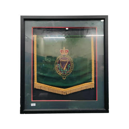 6 - FRAMED ROYAL ULSTER CONSTABULARY (R.U.C) BANDSTAND PENNANT - THERE WERE ONLY 25 OF THESE PRODUCED