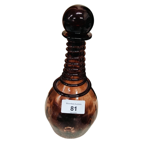 81 - INTERESTING EARLY 19TH CENTURY DECANTER WITH COIL TWIST NECK