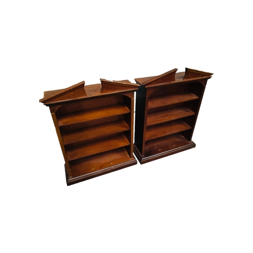 113 - 2 WALL MAHOGANY DISPLAY SHELVING