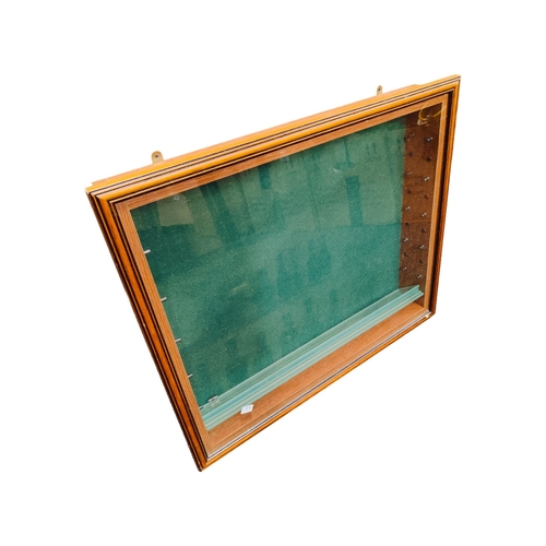 32 - GLASS DISPLAY CASE WITH GLASS SHELVES