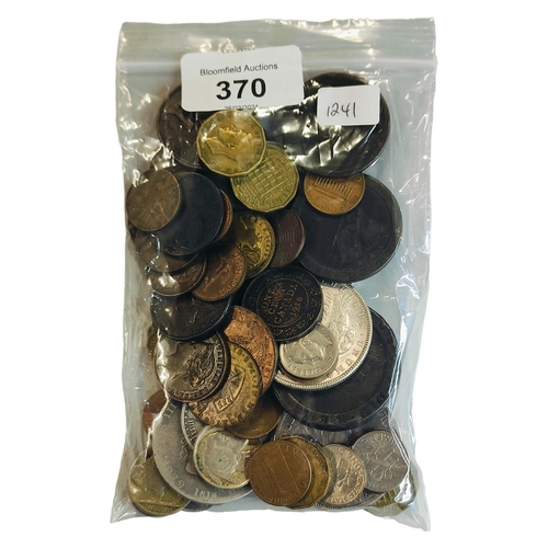 370 - BAG OF SILVER COINS FROM 500 - 925 STANDARD