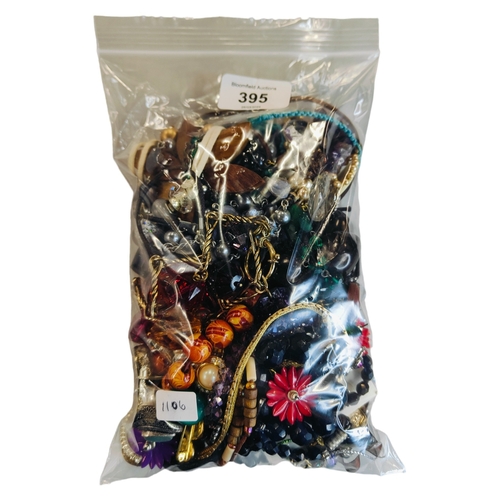 395 - BAG OF COSTUME JEWELLERY