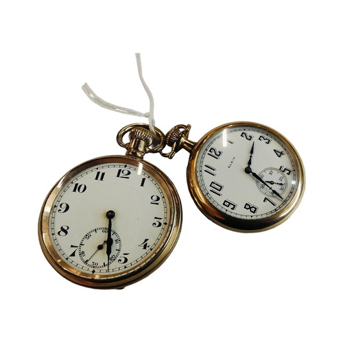 413 - 2 ANTIQUE GOLD PLATED POCKET WATCHES