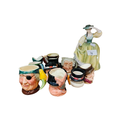 76 - 11 TOBY JUGS & ROYAL DOULTON FIGURE