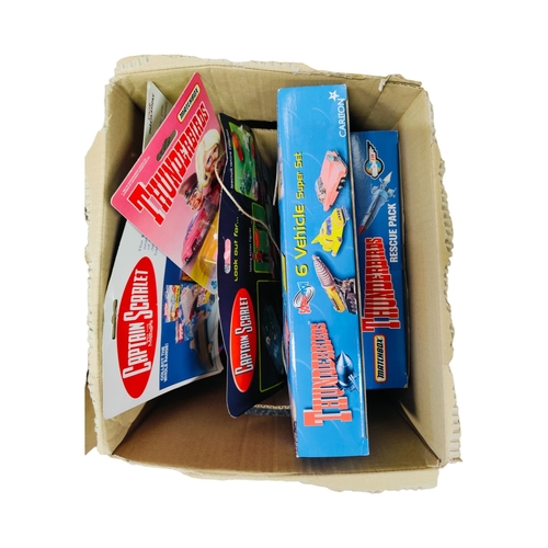 39 - BOX LOT OF THUNDERBIRDS AND CAPTAIN SCARLETT MODELS ETC