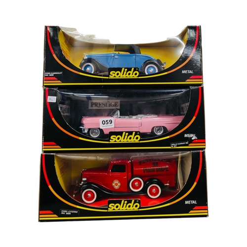 59 - 3 BOXED SOLIDO LARGER SCALE MODEL CARS