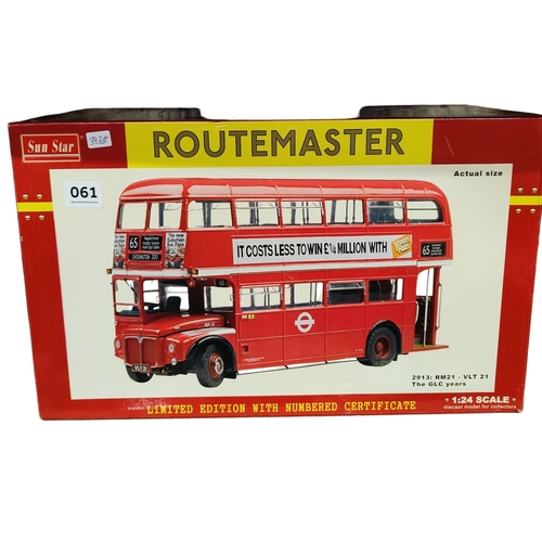 61 - BOXED ROUTEMASTER MODEL BUS