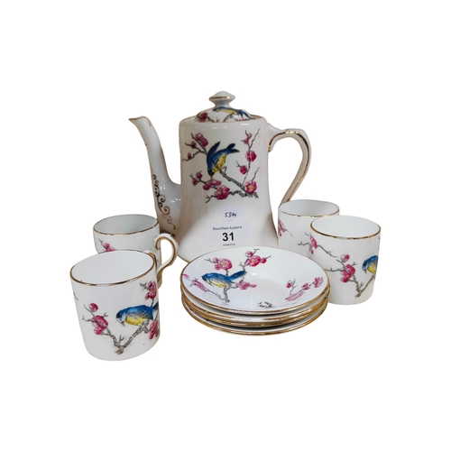 31 - ANTIQUE ROYAL ALBERT HAND PAINTED COFFEE SET