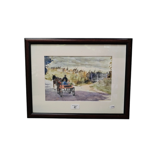 47 - ORIGINAL WATERCOLOUR - JAUNT IN THE COUNTRY