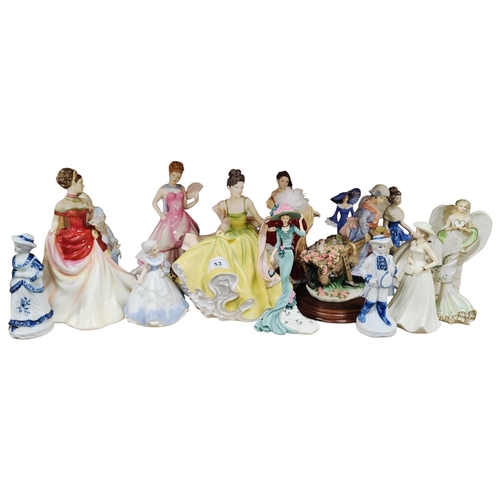 53 - SHELF LOT OF FIGURES TO INCLUDE ROYAL DOULTON