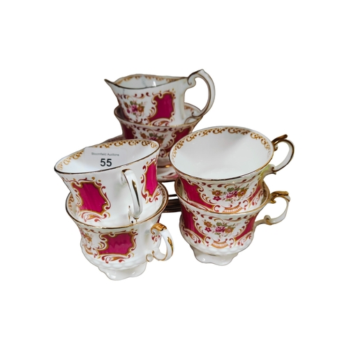 55 - VINTAGE 14 PIECE ELIZABETHAN CHINA TEA SET