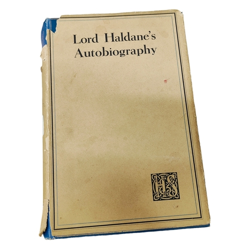 81 - BOOK - THE BILL PARKER COLLECTION - LORD HALDANE'S AUTOBIOGRAPHY - CARRIES BOOKPLATE OF WILLIAM JAME... 