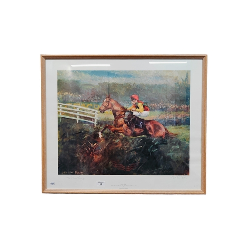 13 - LARGE SIGNED PRINT - MR FRISK - RACE HORSE