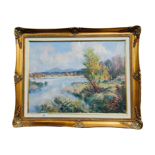 248 - WM CUNNINGHAM - OIL ON CANVAS - LANDSCAPE 60CM X 45CM