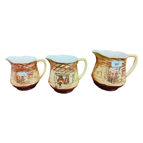 261 - 3 VINTAGE GRADUATED JUGS