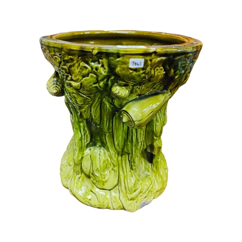 270 - LARGE ANTIQUE WOODLAND MAJOLICA PLANTER