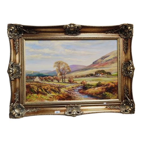 282 - V CIREFICE LARGE GILT FRAMED OIL ON CANVAS - LANDSCAPE 75 X 50CMS