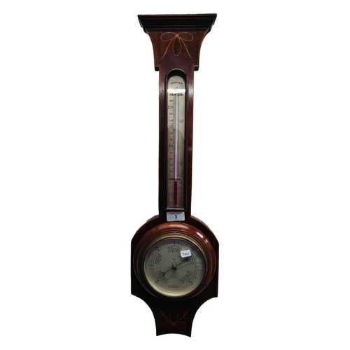 3 - INLAID MAHOGANY BAROMETER