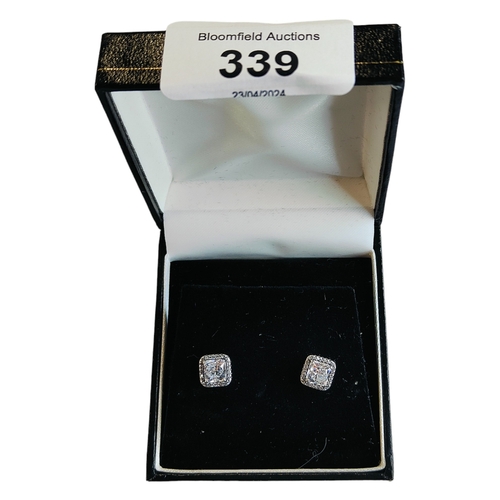 339 - PAIR OF SILVER SWAROVSKI CRYSTAL EARRINGS BOXED