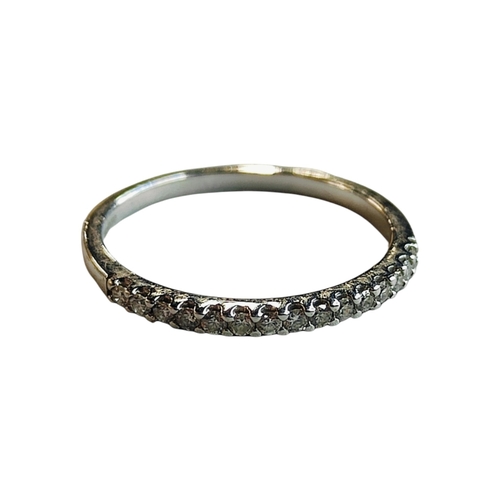 347 - 9 CARAT WHITE GOLD DIAMOND SET HALF ETERNITY RING