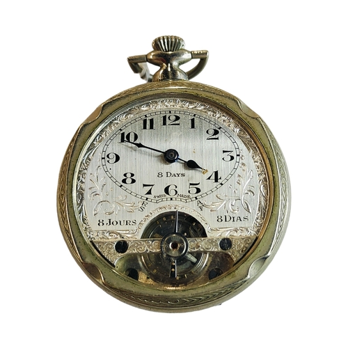 363 - SWISS MADE 8 DAYS POCKET WATCH