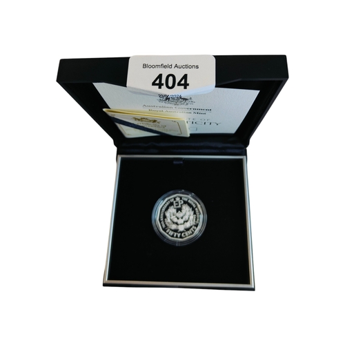 404 - 2017 ROYAL AUSTRALIAN MINT PLATINUM WEDDING SILVER 50 CENTS IN BOX WITH CERTIFICATE