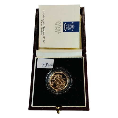 414 - THE 1992 GOLD PROOF SOVEREIGN