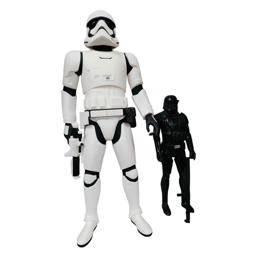 45 - 2 LARGE STARWARS FIGURES