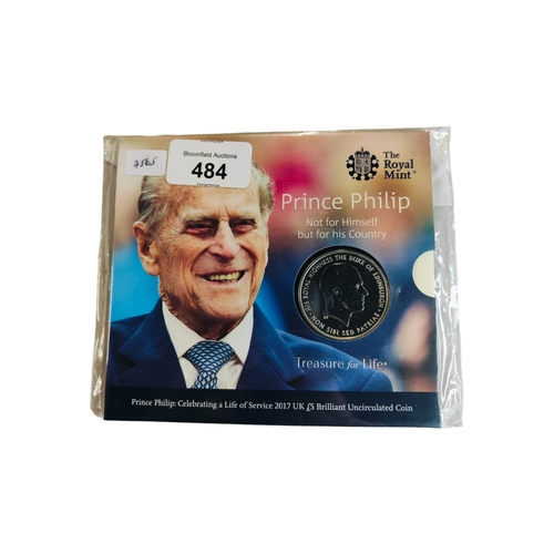 484 - PRINCE PHILLIP: CELEBRATING A LIFE OF SERVICE 2017  UK £5 BRILLIANT UNCIRCULATED COIN