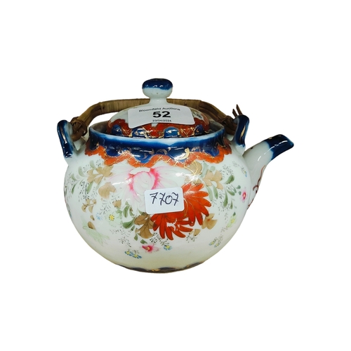 52 - HAND PAINTED ORIENTAL TEA POT