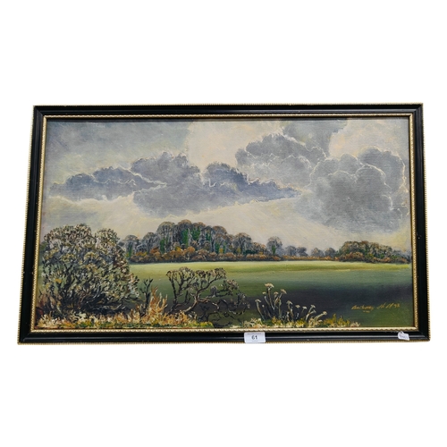 61 - SIGNED OIL ON CANVAS - LANDSCAPE - 70CM X 40CM