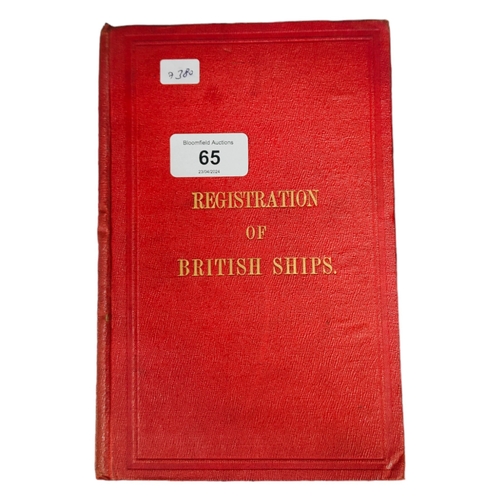 65 - BOOK: REGISTRATION OF BRITISH SHIPS WITH HARLAND & WOLFFSTAMP ON THE INSIDE PAGE. ACCOMPANIED BY A H... 