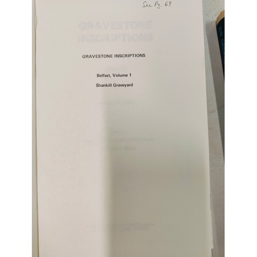 217 - 2 X IRISH BOOKS: GRAVESTONE INSCRIPTIONS VOLUMES 1 & 3 - SHANKLII & BALMORAL CEMETERY