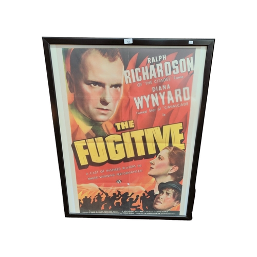 12 - BRIAN DESMOND HURST COLLECTION - 'THE FUGITIVE' ORIGINAL MOVIE POSTER 100CMS X 66CMS. c1939/1940. TH... 