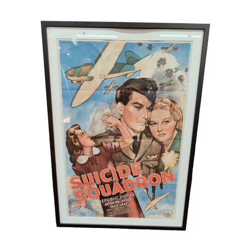 14 - BRIAN DESMOND HURST COLLECTION - 'SUICIDE SQUADRON' ORIGINAL MOVIE POSTER 100CMS X 66CMS. THIS WAS H... 