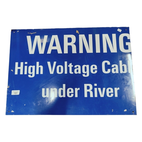 157 - METAL HIGH VOLTAGE WARNING SIGN